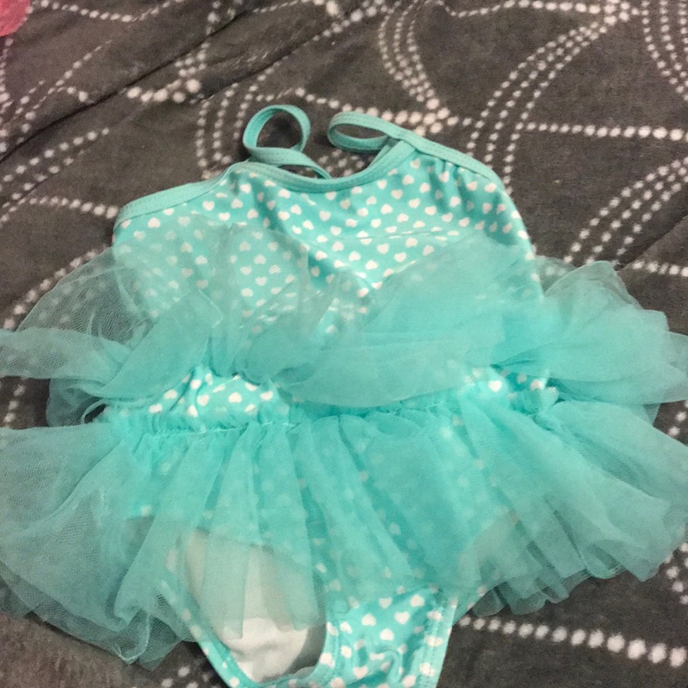 6-9 teal heart tutu swimsuit
